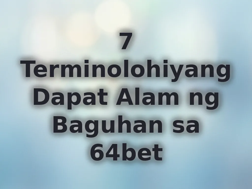 Gabay sa terminolohiya ng casino